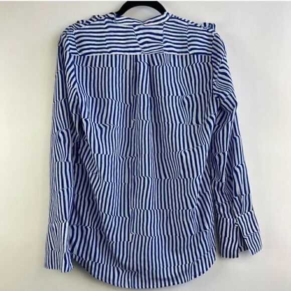 Banana Republic Striped Ruffle Tie Neck Blouse - Picture 10 of 13